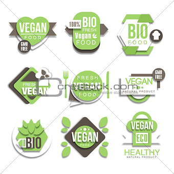 Bio Natural Vegan Product Logo Collection