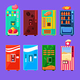 Food And Drink Vending Machines Design Set