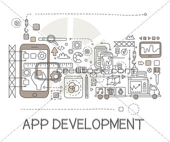 App Development Process Elements Creative Sketch Infographic