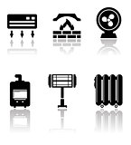 heating and cooling icons