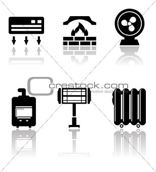heating and cooling icons