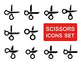 scissors set with red signboard