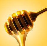 Honey stick vector close up illustration