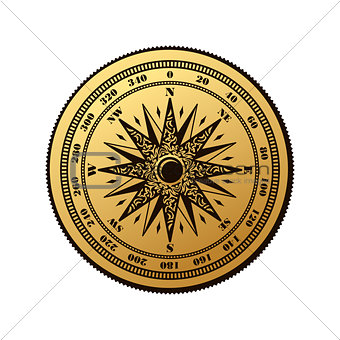Vintage compass wind rose symbol