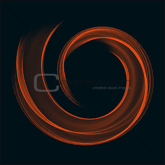 Orange bright flame helix ring abstract vector illustration. eps10