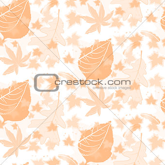 Duotone Autumn Seamless Pattern Background