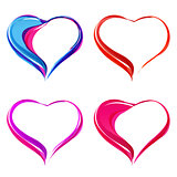 Colorful abstract hearts