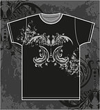 t-shirt design with vintage floral element