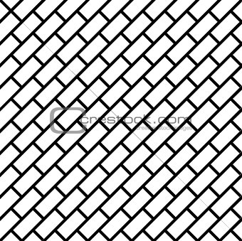 Geometric simple black and white minimalistic pattern, diagonal brick. Can be used as wallpaper, background or texture.