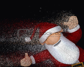 3D glitter Santa Claus