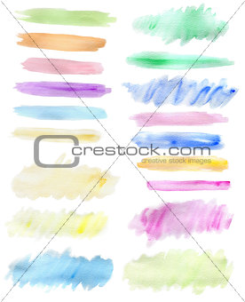 Abstract horizontal watercolor blots 