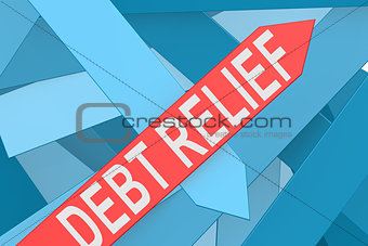 Debt relief arrow pointing upward