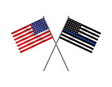 American Flag and Police Support Flag Illustration