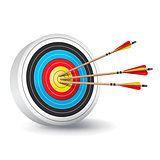 Traditional Archery Target with Arrows Illustration