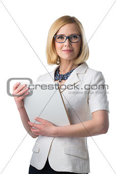 Business woman with tablet