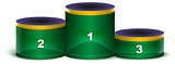 Sport podium in colors of Brazilian flag