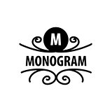 monogram vector in frame