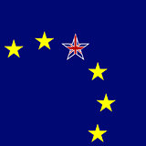 European Union and Great Britain flags concept background.