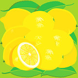 lemon fruit with leaves