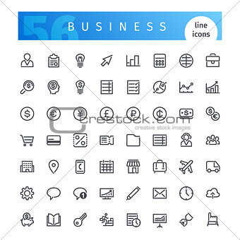 Business Line Icons Set