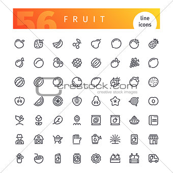 Fruit Line Icons Set