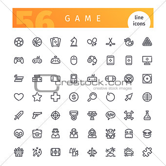 Game Line Icons Set