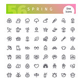 Spring Line Icons Set