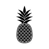 Black vector pineapple icon isolated