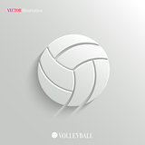 Volleyball icon - vector white app button