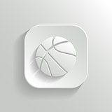 Basketball icon - vector white app button