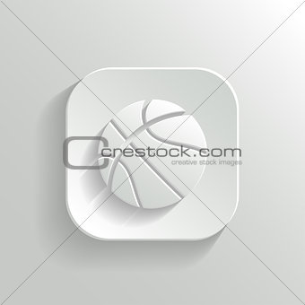 Basketball icon - vector white app button