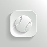 Baseball icon - vector white app button
