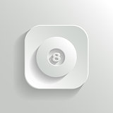 Billiard icon - vector white app button
