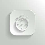 Stopwatch icon - vector white app button