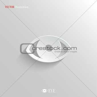 Eye icon - vector white app button