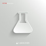 Laboratory icon - vector white app button