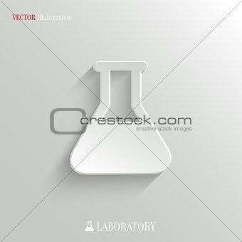 Laboratory icon - vector white app button