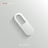 Medicine pill icon - vector white app button