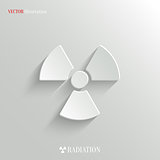 Radioactivity icon - vector white app button