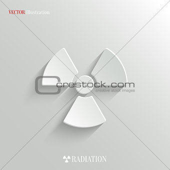 Radioactivity icon - vector white app button