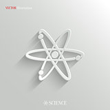 Atom icon - vector white app button