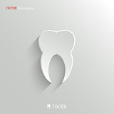 Tooth icon - vector white app button