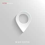 Map pointer icon - vector white app button