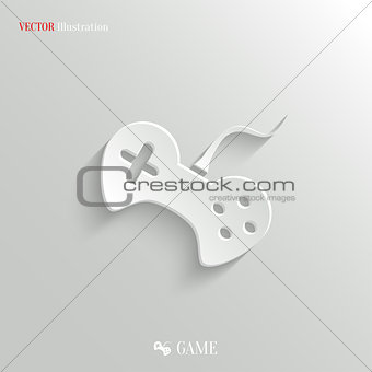 Video game icon - vector white app button