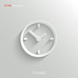 Clock icon - vector white app button
