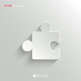 Puzzle icon - vector white app button