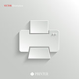 Printer icon - vector white app button