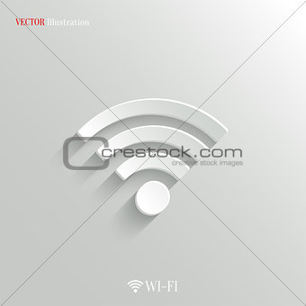 Wi-fi icon - vector white app button