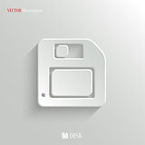 Floppy diskette icon - vector white app button