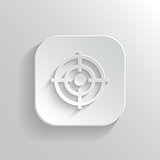 Target icon - vector white app button